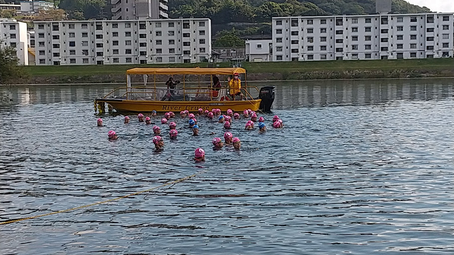 オープンウォータースイミングの応援ウォークを行いました